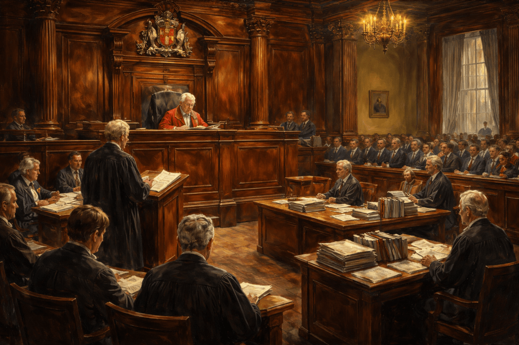 Traditional British Court Scene